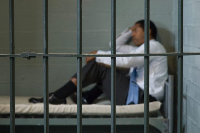 Arrested person in jail
