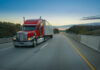Semi-trailer depicted at scene of incident