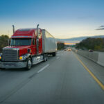 Semi-trailer depicted at scene of incident