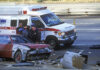 Emergency response team arrives at scene of crash to help victims