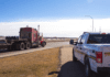 Northeast Albuquerque Semitrailer Crash, Two Hospitalized Semitrailer depicted on highway