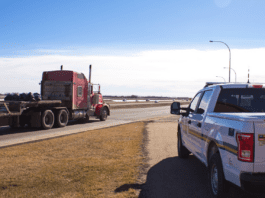 Semitrailer depicted on highway