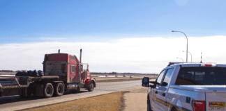 Semitrailer depicted on highway