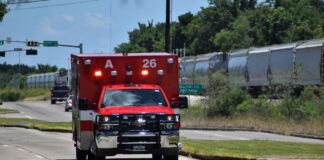 ambulance rushing to scene of incident