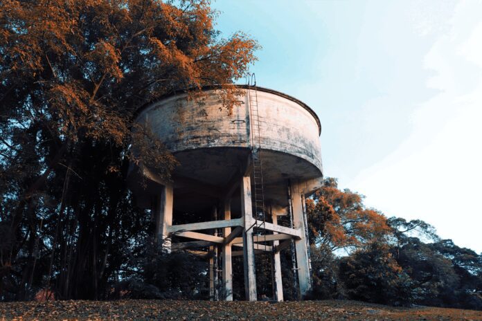 large water tank displayed