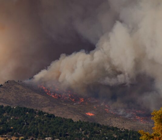 400 Acre Coyote Fire Burns in San Diego out of control wildfire depicted