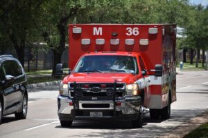 ambulance arrive to scene of head-on crash