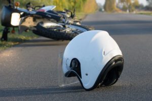 motorcycle depicted after catastrophic crash