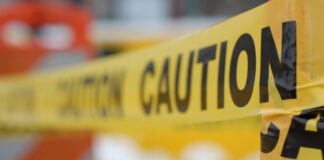 caution tape depicted in hazardous area