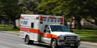 ambulance arrives to the scene of tragic crash