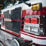 firetruck attempting arriving to scene of fire