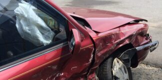 totaled car depicted following wrong way crash