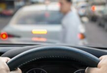 car striking pedestrian