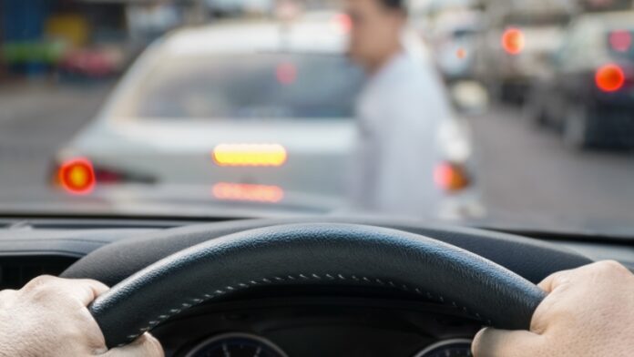 car striking pedestrian